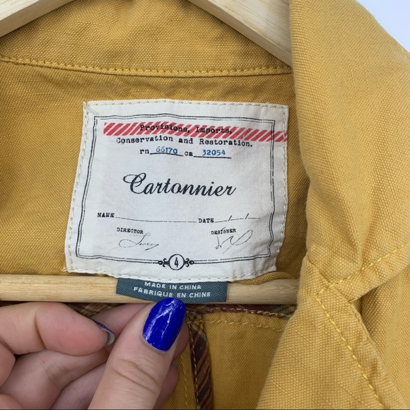 Cartonnier Yellow Nepal Safari Utility Jacket SZ 4 - Picture 12 of 14